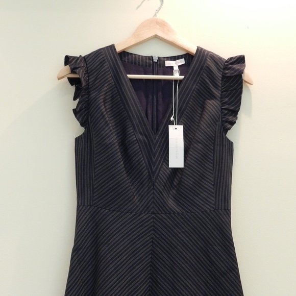 BNWT Rebecca Taylor Striped Suit V-Neck Dress - Picture 6 of 7